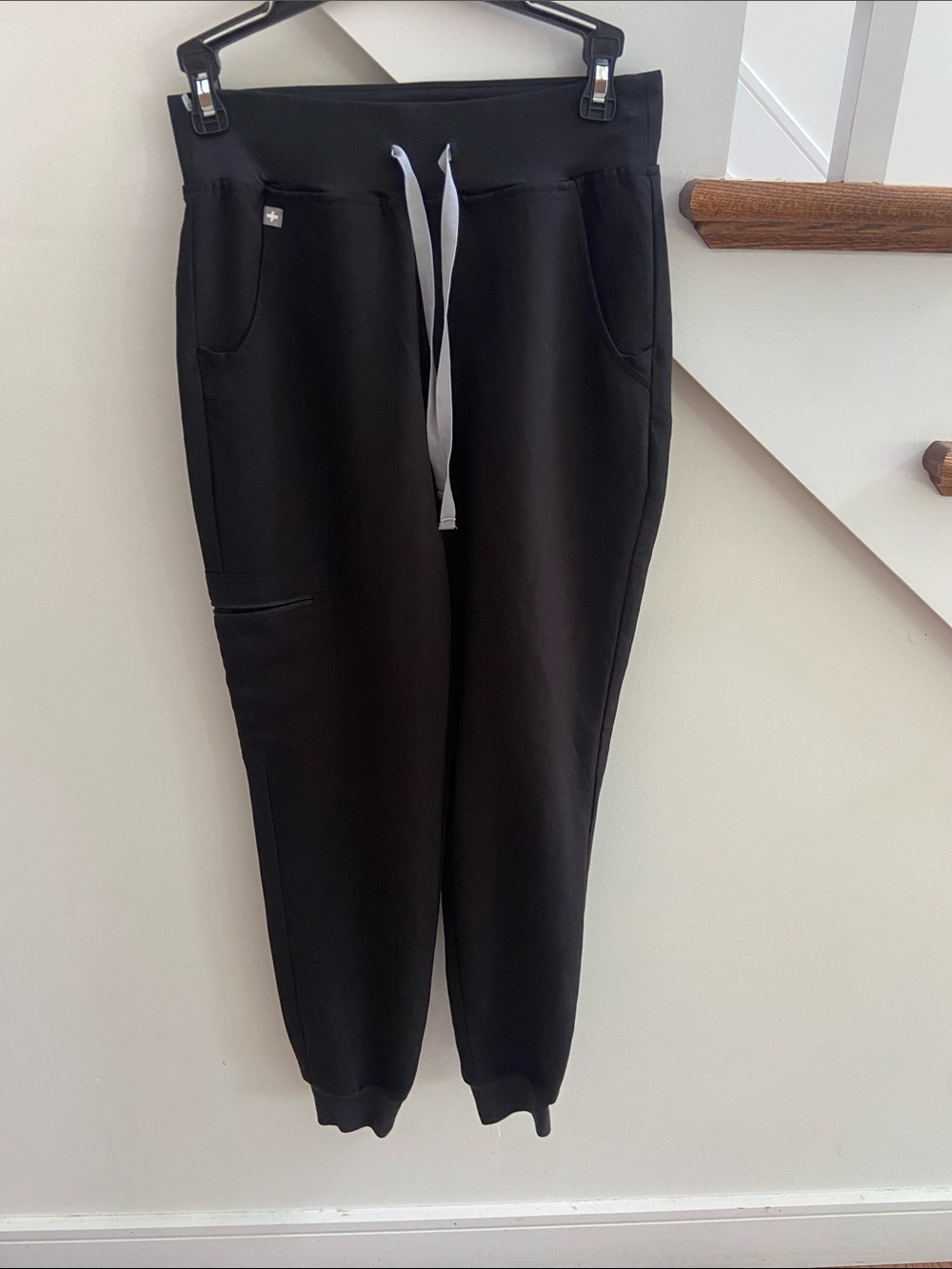 Womens figs scrubs Black Jogger Pants with Drawstring